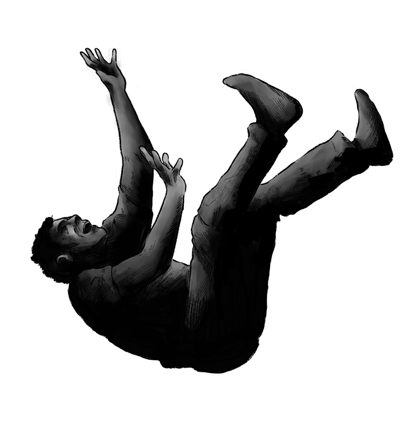 Imagen de una persona cayendo