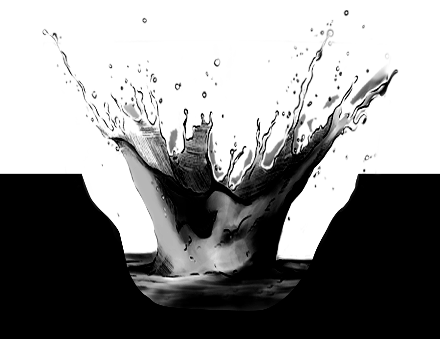 Imagen de agua salpicando por la persona que cayó al agua